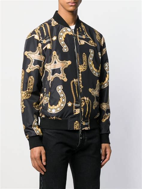 versace collection baroque print bomber jacket